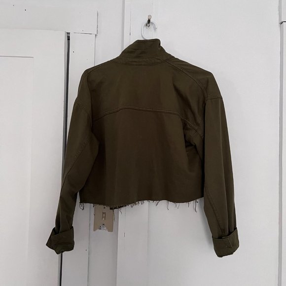 Denim Green Cropped Jacket - Top Shop - Picture 3 of 3